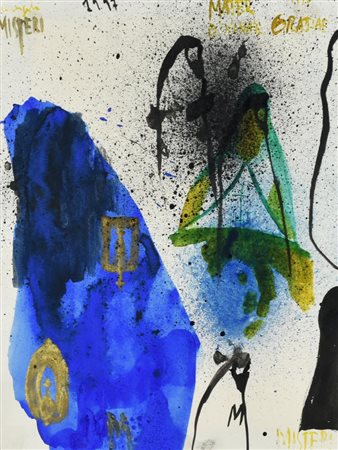 Arcangelo MISTERI tecnica mista su carta, cm 32x24 firmato, titolato e datato...