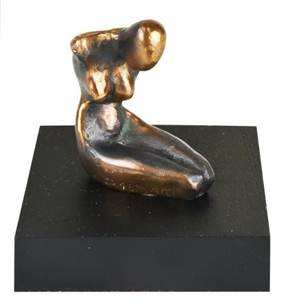 Bruno Cassinari NUDO DI DONNA scultura in bronzo, h cm 7 firma incisa