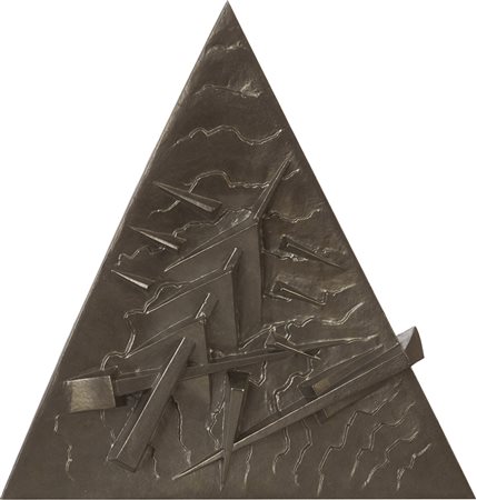 Arnaldo Pomodoro 1926 Piatto triangolare - Soggetto I, 2006 Grès smaltato...