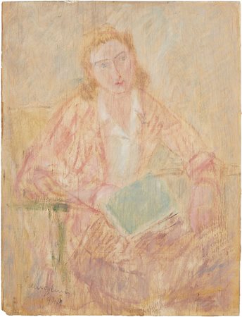 Pio Semeghini 1878 - 1964 Senza titolo, 1947 Olio su compensato 39.5 x 30 cm...