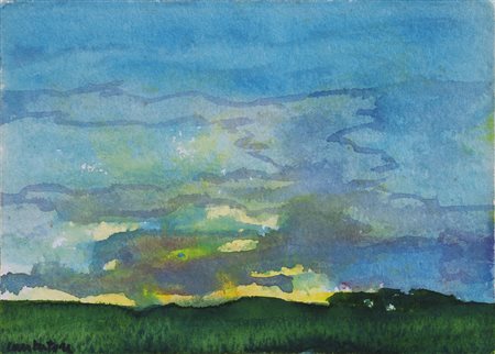 Domenico Cantatore 1906 - 1998 Cielo Acquerello su carta 16.5 x 23.8 cm (6.50...