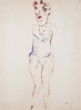 Alberto Manfredi 1930 - 2001 Nudo, 1993 Acquerello e matita su carta 40 x 30...