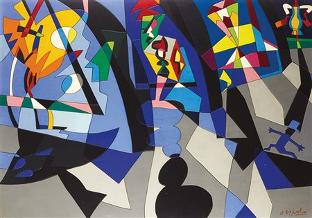 Ugo Nespolo 1941 Sogni preziosi, 1988 Acrilico su legno 69.5 x 100 cm (27.36...