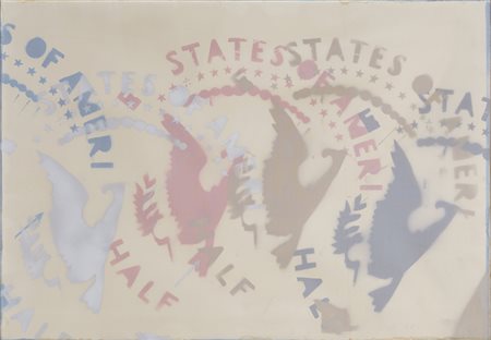 Franco Angeli 1935 - 1988 State of America, 1967 Tecnica mista con velatino...