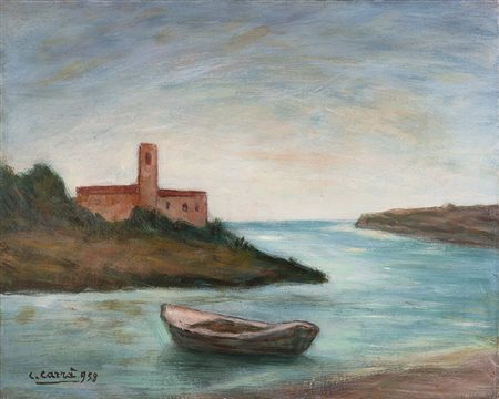 Carlo Carrà 1881 - 1966 Marina, 1958 Olio su tela 40 x 50 cm (15.75 x 19.69...