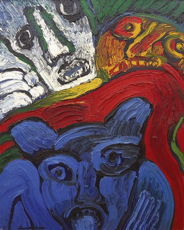 Bengt Lindstrom 1925 - 2008 Le loup garou, 1973 Olio su tela 160 x 130.5 cm...