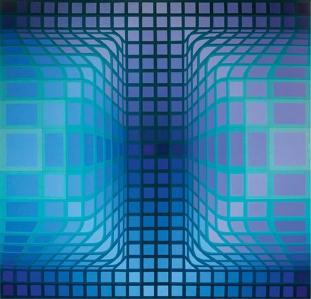 Victor Vasarely 1906 - 1997 Deudell, 1974/75 Acrilico su tela 149 x 156 cm...