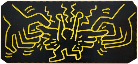 Keith Haring 1958 - 1990 Senza titolo, 1983 Acrilico e pennarello su pannello...
