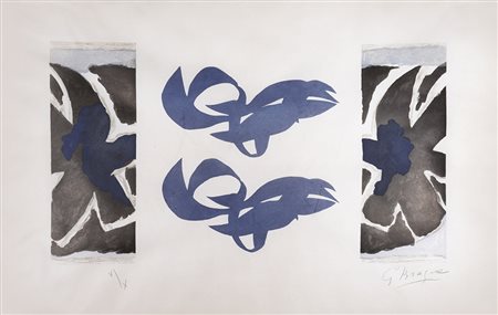 Georges Braque 1882 - 1963 Si je mourais là-bas Incisione originale su legno...