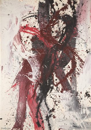 Toti Antonio Scialoja 1914 - 1998 Senza titolo, 1987 Vinilico su carta...