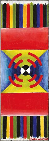 Paul Mansouroff 1896 - 1983 Sovenir, 1974 Olio su tavola 44.5 x 15.5 cm...