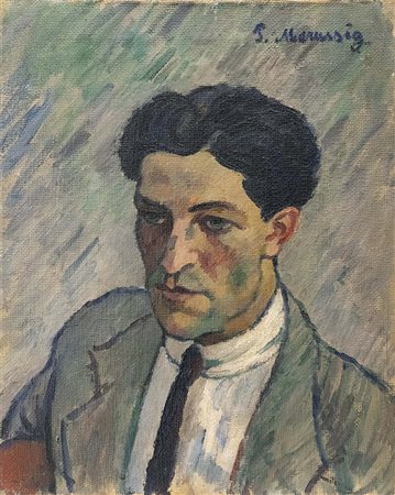 Piero Marussig 1879 - 1937 Ritratto d'uomo, (1919) Olio su tela 50 x 40 cm...