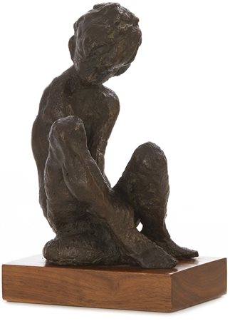 Augusto Murer 1922 - 1985 Ragazzo al torrente, 1973 Bronzo 19 x 12.5 x 9 cm...