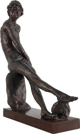 Augusto Murer 1922 - 1985 Ragazzo seduto, 1979 Bronzo 29 x 24 x 8 cm (11.42 x...