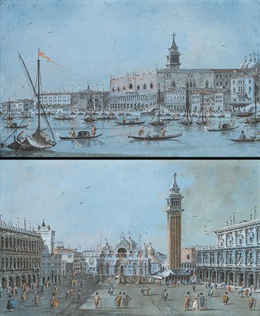 Giacomo Guardi (Venezia 1764 - 1835)Veduta di Venezia, Riva degli Schiavoni...