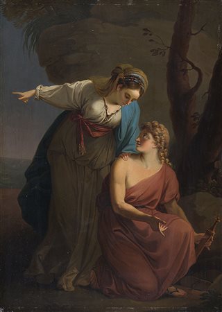 Maestro lombardo della prima metà del secolo XIXTeseo ed EtraOlio su tavola...