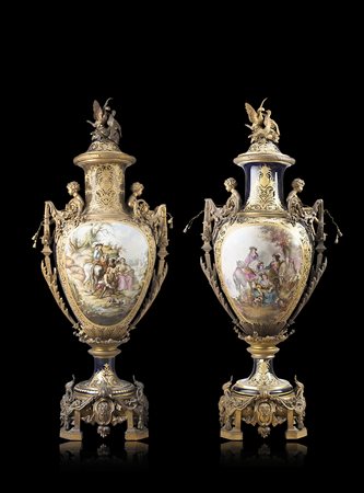 Manifattura francese, nello stile di Sèvres, fine secolo XIX - inizio secolo...