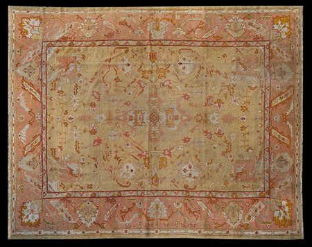 Tappeto Ushak, Anatolia fine secolo XIX - inizio XX.Decoro geometrico con...