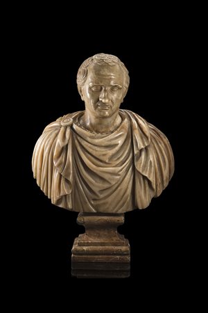 Scultore del secolo XVIII "Imperatore" mezzobusto in onice africano su base a...