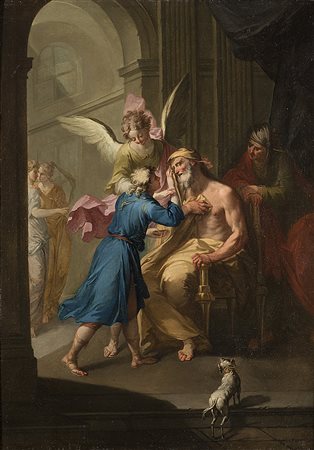 Scuola emiliana dell'inizio del secolo XVIIITobia guarisce il padre ciecoOlio...