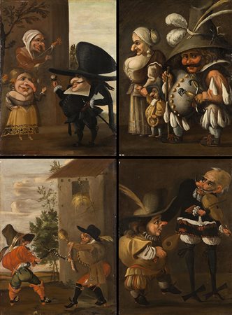 Maestro bresciano della fine del secolo XVIICorteggiamento tra naniOlio su...