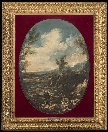 Alessandro Magnasco (Genova 1667 - 1749)Sant'Agostino e il bambino in riva al...