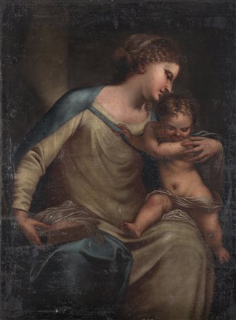 Giuseppe Diamantini (Fossombrone 1621 - Venezia 1705)Madonna con BambinoOlio...