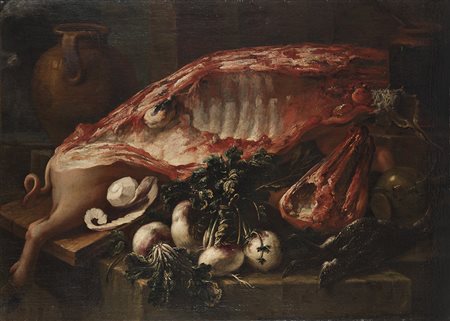 Felice Boselli (Piacenza 1650 - Parma 1732)Mezzina di maiale, rape, limone,...