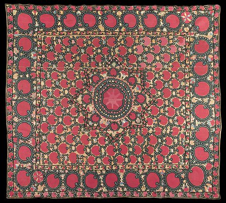 Ricamo in seta Suzanì "Boukhara", Uzbekistan occidentale, seconda metà del...