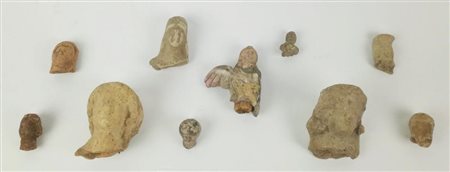 NOVE TESTINE ED UN EROTE ALATO DATAZIONE VI-IV SEC. A. C. Nove piccole teste...