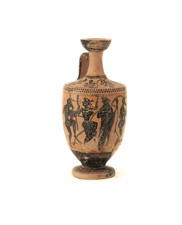 LEKYTHOS ATTICA A FIGURE NERE DATAZIONE: fine VI sec. a. C. MATERIA E...