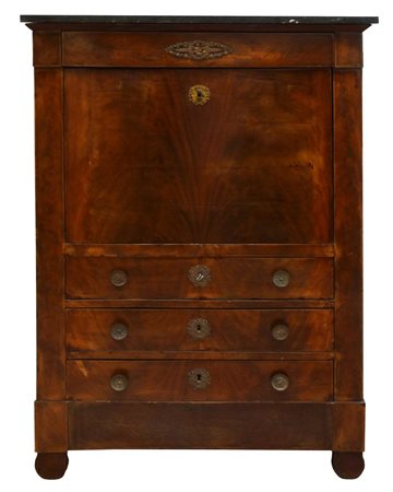 SECRETAIRE lastronato in piuma di mogano Francia, prima metà XVII Secolo cm...