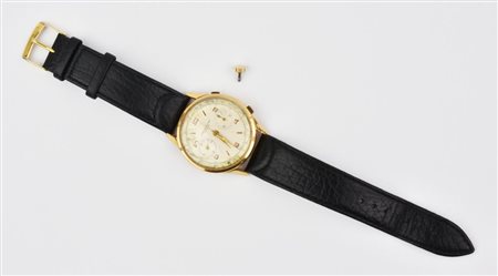 OROLOGIO DA POLSO CON CRONOGRAFO, CHRONOMETRE SUISSE, IN ORO 14 K CASSA: in...
