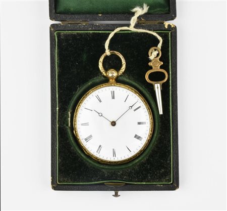 OROLOGIO DA TASCA, VACHERON, IN ORO 18 K CASSA: cesellata a motivi vegetali e...