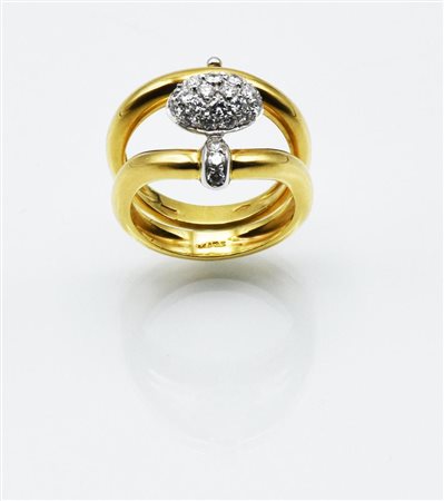 ANELLO IN ORO GIALLO, BIANCO E DIAMANTI, ALFIERI & ST. JOHN realizzato con...