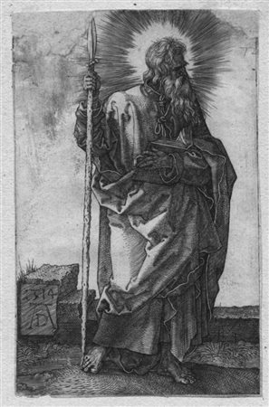 Albrecht Durer LOTTO DI DUE INCISIONI San Tommaso. 1514 Bulino. mm 116x75....