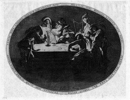 Jacques Callot LE BRELAN. 1628 Acquaforte e bulino. mm 215x278. Lieure, 596....