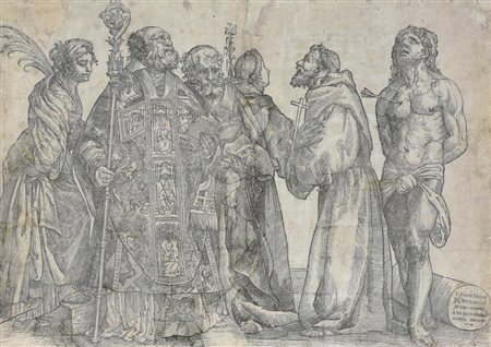 Artisti italiani XVI secolo Martino Rota, Il massacro degli innocenti Bulino....