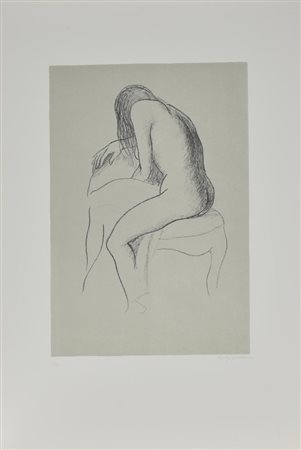 Ugo Capocchini NUDO DI SCHIENA. 1977 Litografia. mm 418x286. Foglio: 655x445...