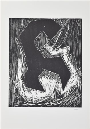 Gualtiero Nativi L’INCUBO. 1996 Xilografia. mm 400x325. Foglio: mm 460x650...