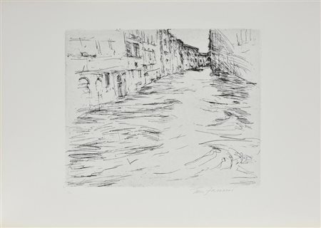 Enzo Faraoni ACQUA FRA LE CASE. 1996 Acquaforte. mm 325x400. Foglio: mm...