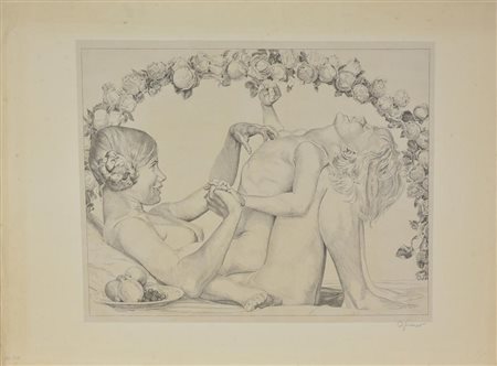 Otto Greiner KRIEGSKINDER (LEBENSFREUDE) Litografia a penna. mm 395x510....