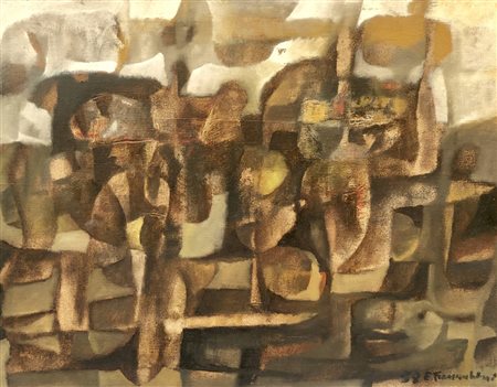 Edoardo Franceschini Catania 1928 Senza titolo 1957 Olio su tela 50x65...