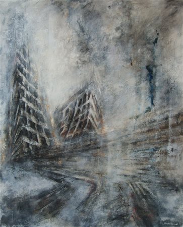 EZIO AROSIO LISSONE 1949 Visione dinamica 2018 t.m. su pannello con listello...