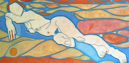 Mariarita Valussi Albenga 1957 Tramonto contemporaneo 2017 oilio su tela...