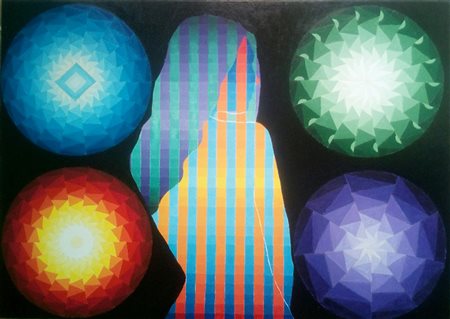 Francesco Fasano Fasano 1966 Il quinto elemento 2018 Acrilico su tela 50x70...