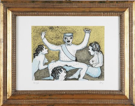 BAJ ENRICO (1924 - 2003) Senza titolo. Litografia, cm 70x50. Misure disegno:...