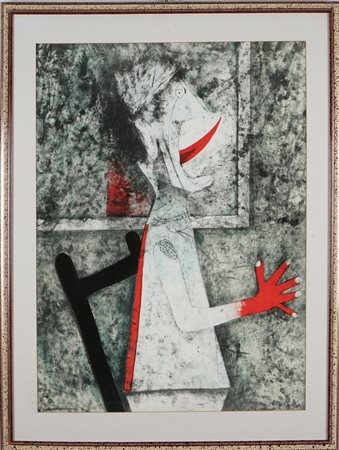 TAMAYO RUFINO (1899 - 1991) Senza titolo. 1980 Litografia, cm 80x60. Tiratura...