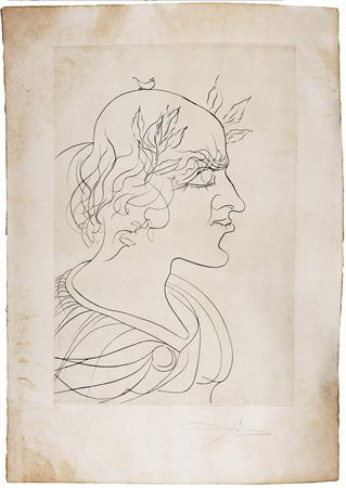 DALI' SALVADOR (1904 - 1989) Imperatore. Acquaforte, cm 90x100. Macchie...