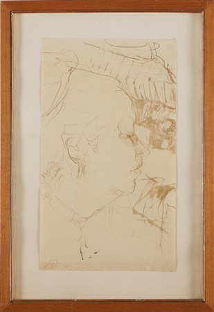 RUMI DONNINO (1906 - 1980) Donna di profilo. China su carta. Cm 35x21....